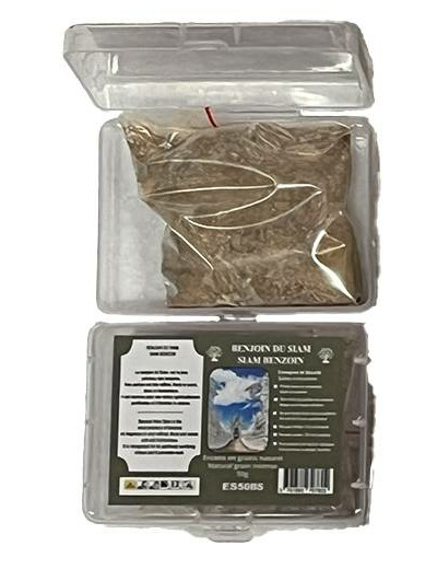 Encens en Grains Benjoin du Siam - Boite transparente de 50gr
