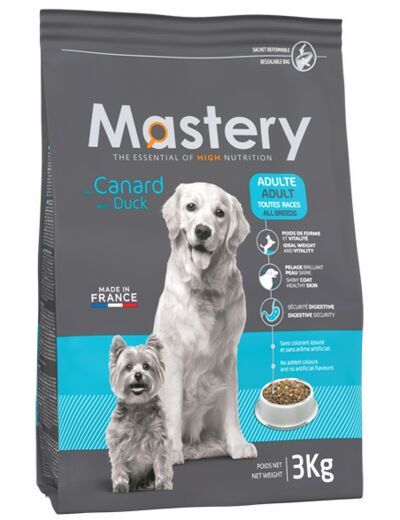 Croquettes Mastery au canard pour chiens adultes - 2 formats