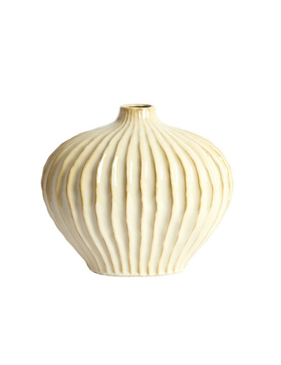 Vase Lorito beige céramique 30x16x25cm
