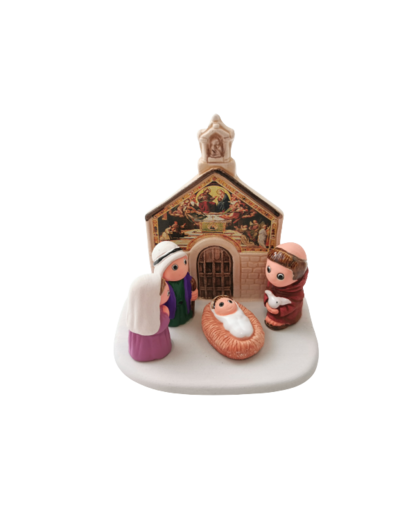 CRECHE en céramique BLOC 8x7cm- ASSISE