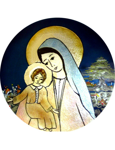 Vierge du cèdre D15,7cm - EMAUX DU LIBAN