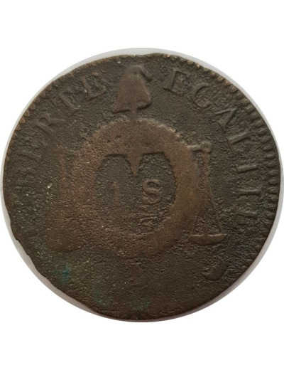 FRANCE 1 SOL AUX BALANCES NON DATEE (1794) I (Limoges) B+