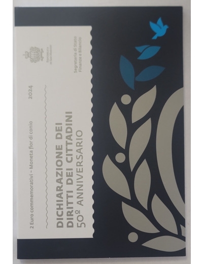 SAINT MARIN 2024 2 EURO COMMEMORATIVE DROITS DU CITOYEN BU