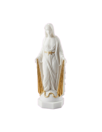 Vierge Miraculeuse avec rayons - Statue en albâtre 12cm -Avec dorures
