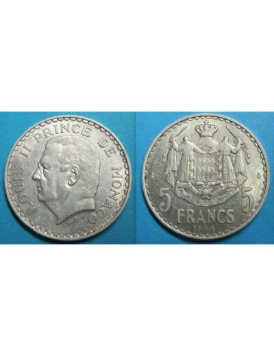 MONACO 5 FRANCS 1945 TTB+