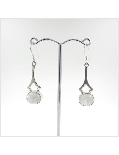 Boucles Pierres de Lune en argent massif