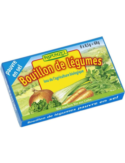 Bouillon legumes cube pauvre sel (8) 68g Rapunzel