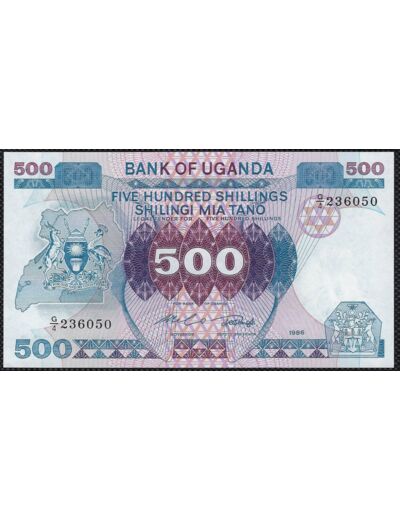 OUGANDA 500 SHILLINGS 1986 SERIE G4 NEUF W 25