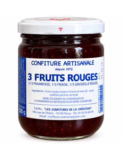 Confiture de Savoie 3 fruits rouges