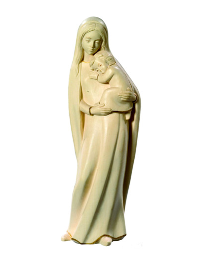 Vierge à l'enfant bois naturel 20cm