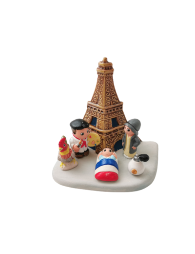 CRECHE en céramique BLOC 8x7cm- PARIS