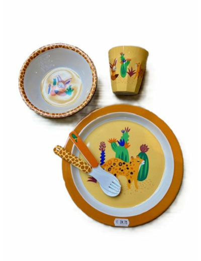 COFFRET REPAS EN MELANIME POUR ENFANT COLLECTION DESERT