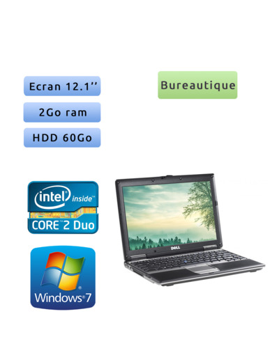 Dell Latitude D430 - Windows 7 - C2D 2GB 60GB - 12.1 - Ordinateur Portable