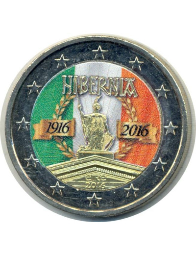 IRLANDE 2016 2 EURO COLORISEE HIBERNIA SUP