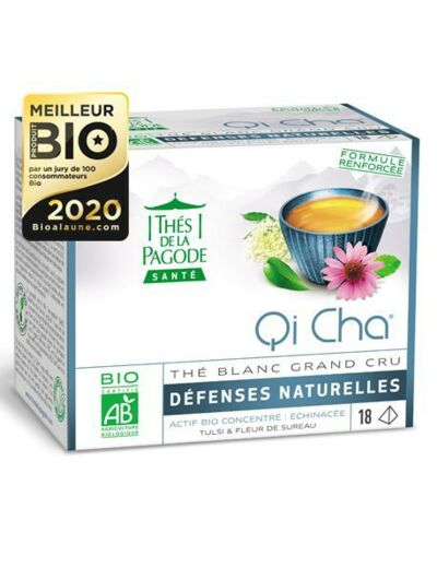 Thé blanc Qi Cha bio-18 sachets-Thés de la pagode