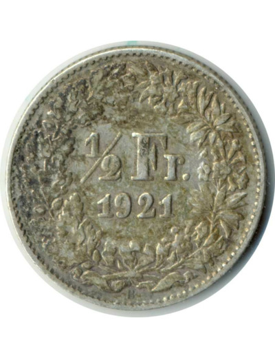 SUISSE 1/2 FRANC 1921 B TB+