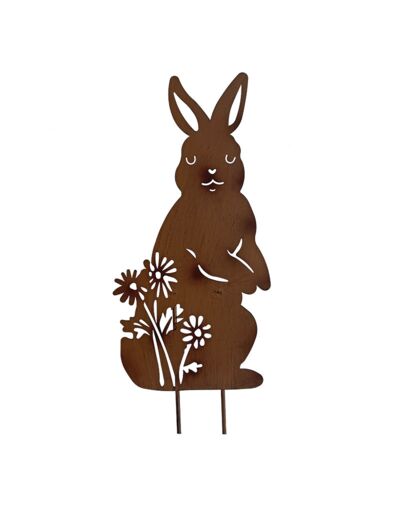 Silhouette déco jardin lapin 30x76cm