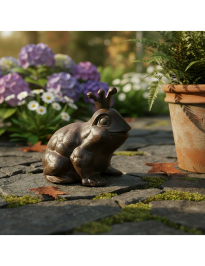 Figurine grenouille en fonte 11x13x13cm