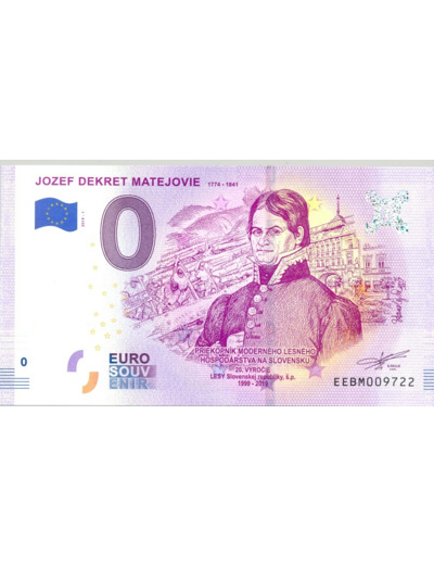 SLOVAQUIE 2019-1 JOZEF DEKRET MATEJOVIE  BILLET SOUVENIR 0 EURO TOURISTIQUE NEUF