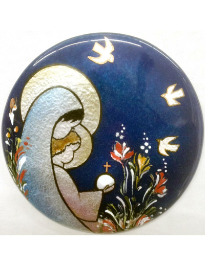 Vierge au globe D8,3cm - EMAUX DU LIBAN