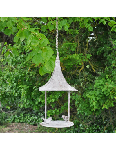 Mangeoire oiseau à suspendre brune 40x19x18cm