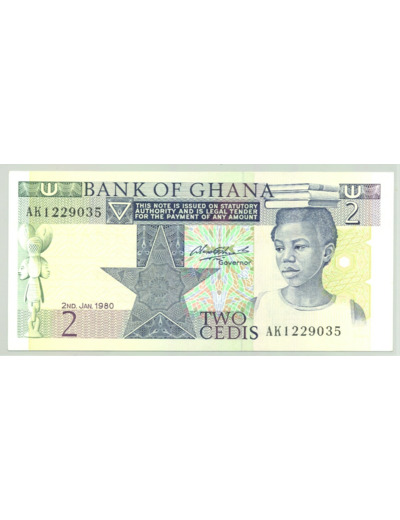 GHANA 2 CEDIS 02-01-1980 SERIE AK NEUF