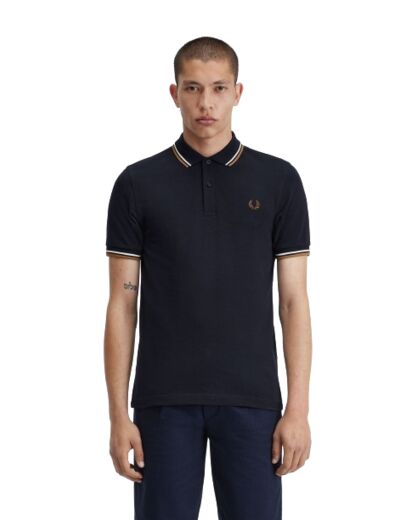 Polo FRED PERRY M3600 Navy / Snow / Brown U86