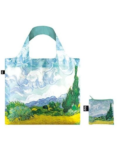 LOQI - SAC pliable - VINCENT VAN GOGH A Wheat Field with Cypresses  - sac : 50x42 + pochette