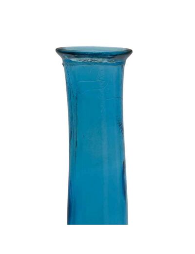 Vase Aheli dégradé indigo turquoise verre recyclé 18x118cm