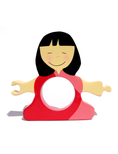Rond de Serviette Asiatique Fille 13x12cm