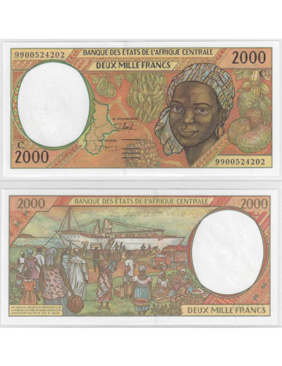 BANQUE DES ETATS DE L'AFRIQUE CENTRALE B.E.A.C CONGO 2000 FRANCS 1999 NEUF