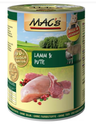 MAC'S pour chat, Agneau & dinde - 400g