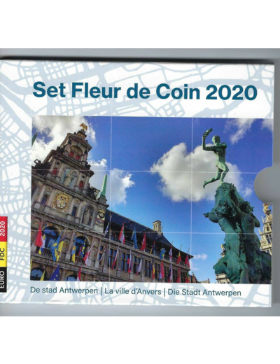 BELGIQUE 2020 LA VILLE D'ANVERS SERIE 10 MONNAIES BU