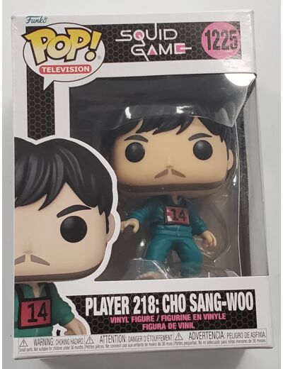 FUNKO POP TELEVISION 1225 SQUID GAME PLAYER 218 CHO SANG-WOO BOITE D'ORIGINE