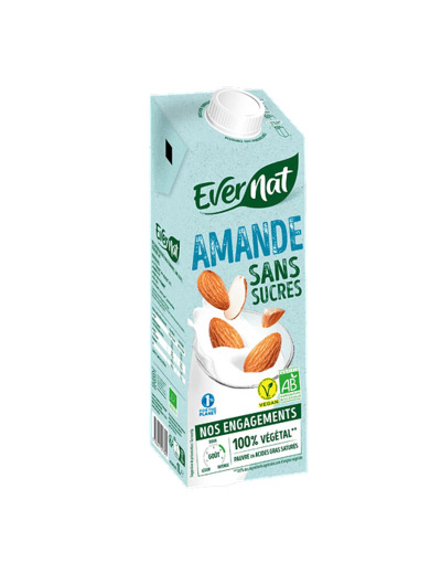 Boisson Amande sans sucres Bio-1L-Evernat