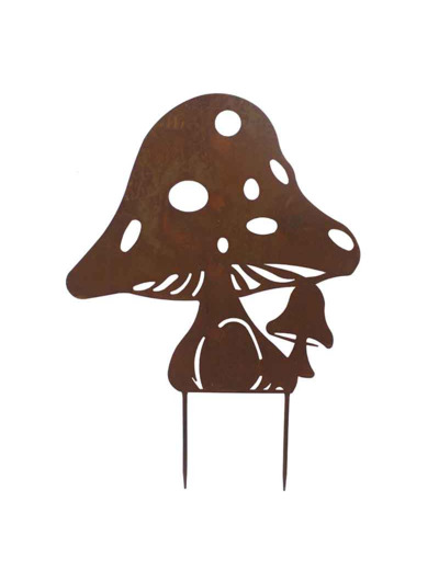 Silhouette déco jardin grand champignon 59x1x71cm