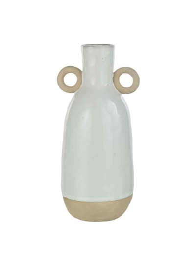 Vase anses porcelaine blanc 28x12x14cm