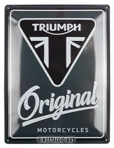Plaque métal Triumph Original Motorcycles - 30 x 40 cm.