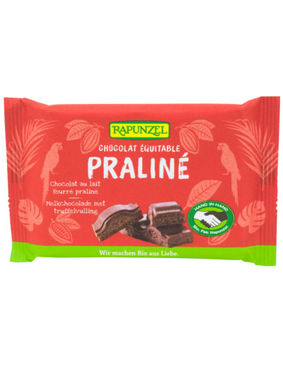 Chocolat au Lait Fourré Praliné Bio 100g