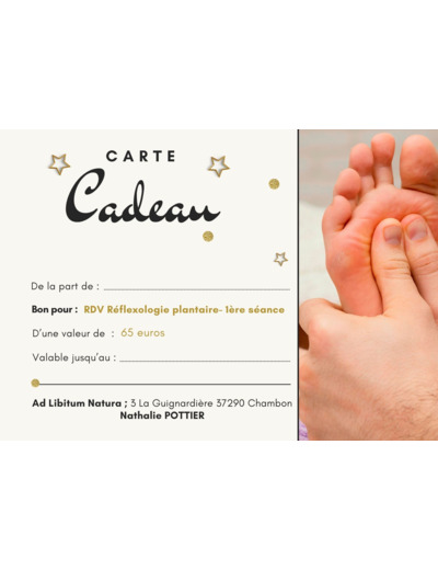 Bon cadeau pour une séance de Réflexologie Plantaire
