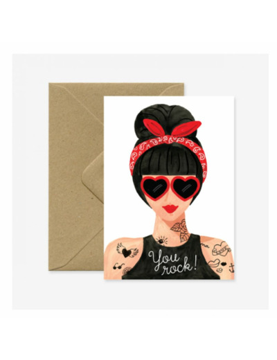 Carte  you rock ! - Hipster girl  - AWS