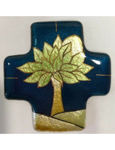 Croix ARBRE DE VIE 7,7x8cm - EMAUX DU LIBAN