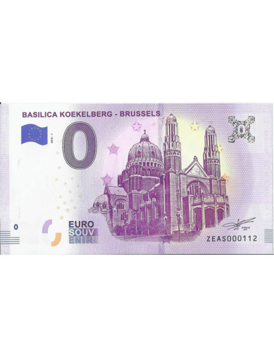 BELGIQUE 2018-1 BASILICA KOEKELBERG BILLET SOUVENIR 0 EURO TOURISTIQUE NEUF