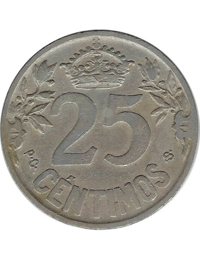 ESPAGNE 25 CENTIMOS 1925 TTB