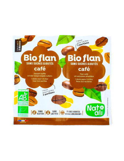 Bio-Flan au Café Sans Sucre Ajoutés Bio 2x5g