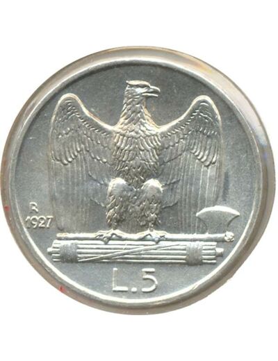 ITALIE 5 LIRE 1927 R SUP/NC (W67.1)