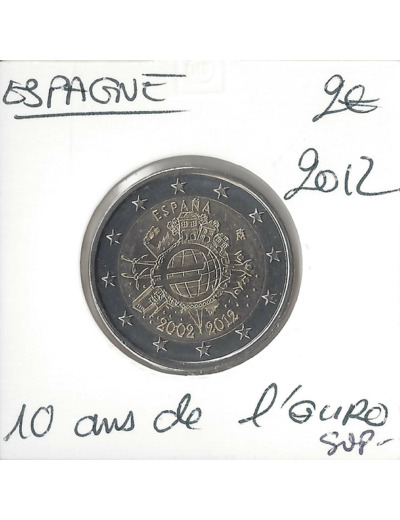 Espagne 2012 2 EURO commemorative 10 ANS EURO SUP-