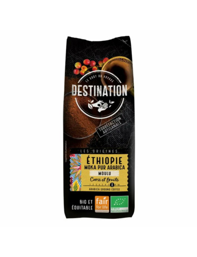 Café Moulu Éthiopie Moka Pur Arabica Bio Équitable-250g-Destination
