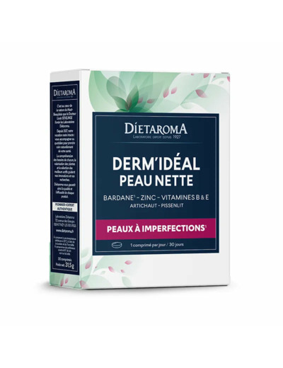 Dermidéal-Zinc et Bardane-Peau nette-30 comprimés-Dietaroma