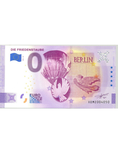 ALLEMAGNE 2020-58 DIE FRIEDENSTAUBE BILLET SOUVENIR 0 EURO TOURISTIQUE  NEUF